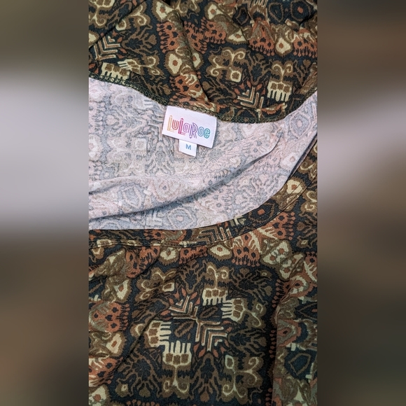 LuLaRoe 70s Themed Green Geometric Ana Maxi Dress Medium NWOT - Picture 2 of 7